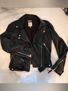 Zara Black TRF Outerwear Leather Jacket